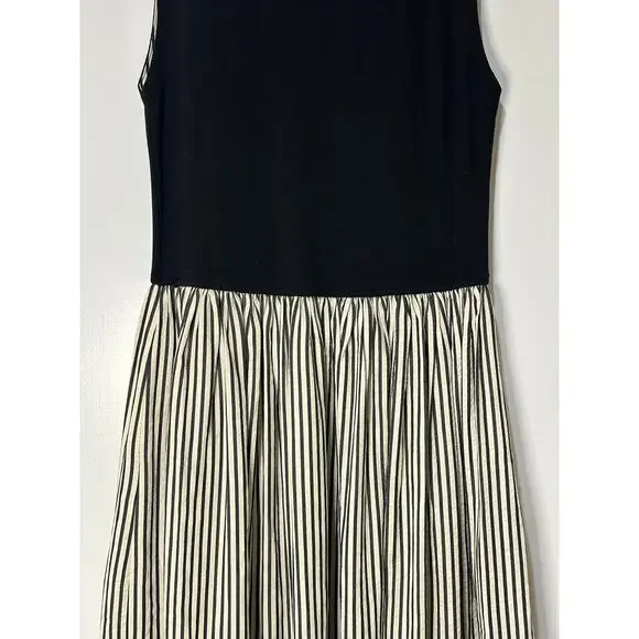 Brave + True Daphne Striped Sleeveless Crew Neck Maxi Dress Black Size XL NWOT - Picture 6 of 16